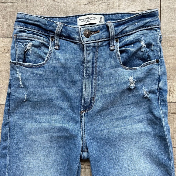 Abercrombie & Fitch The Super Skinny Ankle High Rise Curve Love Jeans 26 2R - Picture 2 of 10